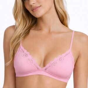 SKIMS Fits Everybody Lace Triangle Bralette 4X Petal Pink NWT